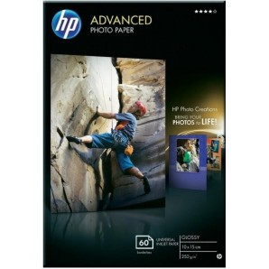 Lesklý fotografický papír HP Advanced Glossy Photo Paper - 10x15cm, 250 g/m2, 60 listů