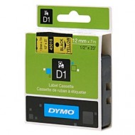 Originální páska do tiskárny štítků DYMO D1 45018 (S0720580) - 12mm x 7m , Černý tisk / Žlutý podklad