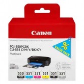 Originální inkoustové kazety Canon PGI-550 / CLI-551 PGBK/C/M/Y/BK/GY Combo Pack