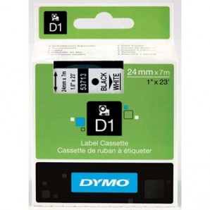 Originální páska do tiskárny štítků DYMO D1 53713 (S0720930) - 24mm x 7m , Černý tisk / Bílý podklad