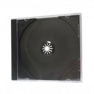 Krabička na 1ks CD, 10mm, průhledná / černá