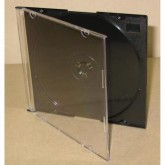 Krabička na 1ks CD, 5mm, průhledná / černá